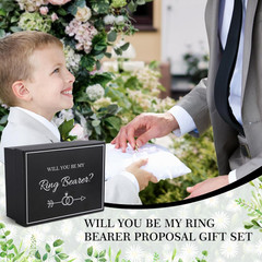 6Pcs Wedding Ring Bearer Gifts Set Wedding Party Favors Include 14 Oz Ring Beare