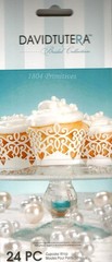 72 David Tutera Laser Cut White Pearlized Paper CUPCAKE WRAPPERS – Free Shipping