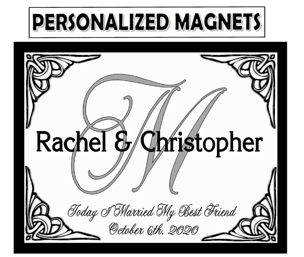75 PERSONALIZED MONOGRAM WEDDING FAVORS MAGNETS