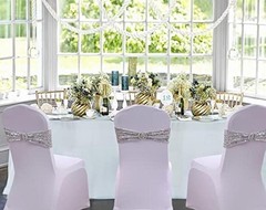 Sequin Chair Sashes Pack Glitter Chair Bows Bands with Buckle for 50 Silver