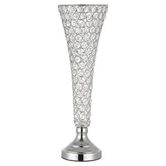 Uimoso Set of 4 Crystal Flower Vases, 20in Tall Silver Table Centerpieces