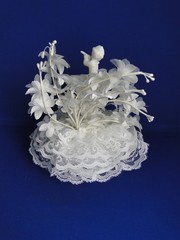 New Vintage Bakery Crafts «Cherish» Cherub Fountain Wedding CakeTop #413