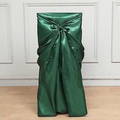 6 Hunter Green SATIN UNIVERSAL CHAIR COVER for Wedding Banquet Reception
