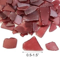 Tumbled Sea Glass Frosted Flat Seaglass Pieces for Party 40 OZ Wine Red