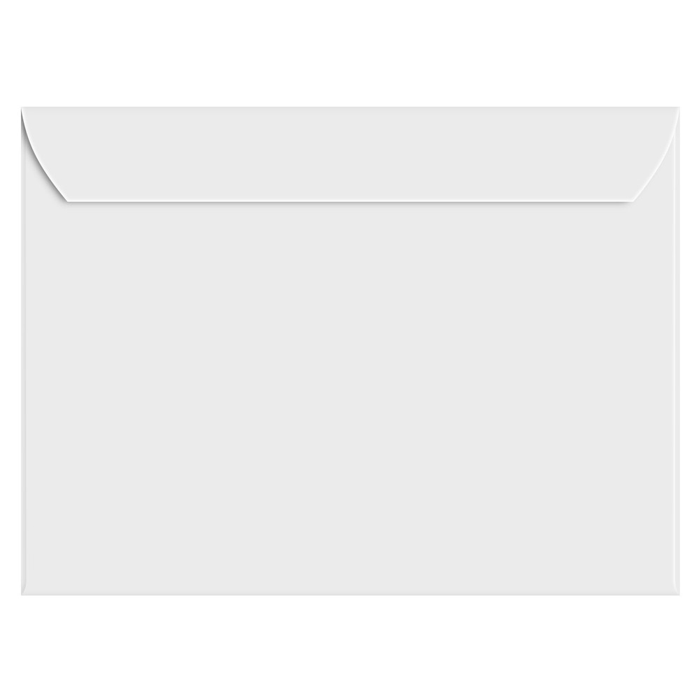 9 x 12 Booklet Envelopes, 24w (90gsm) White Wove Paper, Gummed Seal, 500 Qty