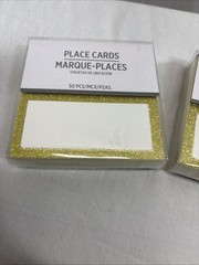 Gold Glitter Border Place Cards – 50 ct. Lot Of Two 100 Count 2 Packs