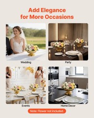 VEVOR 10 PCS Wedding Flower Vase 4.7in Mini Floral Bowl Centerpieces Gold