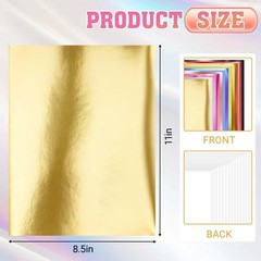 60 Sheets 15 Colors 8.5″ x 11″ Metallic Foil Paper 120gsm/32lb | Mirror Paper…