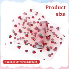 6″ x10 Yards (30 Feet) Strawberry Tulle Rolls for DIY Crafts, Baby Shower, Birth
