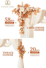 Artificial Arch Flowers Kit Pack of 5, Wedding Decorations for Reception with Ha