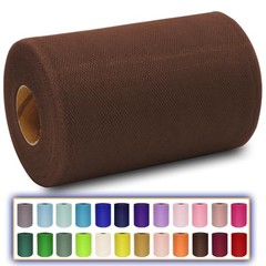 Brown Tulle Fabric Roll 6″ x 300 FT (100 Yards) Matte Ribbon Netting
