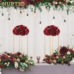 NUPTIO Flower Wedding Centrepieces for Tables: 10 Pcs Burgundy 14.2 inch Diam