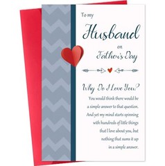 Fathers Day Card for Husband, Funny Fathers Day Card Gifts from Wife, Romanti…
