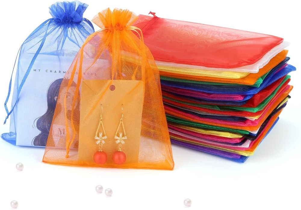 10 Colors Organza Drawstring Gift Bags for Jewelry Party Wedding Multicolor