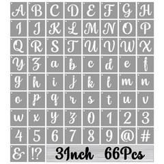 BAMIDELE 3 Inch Alphabet Letter Stencils for Painting, 66 Pcs Reusable Plasti…