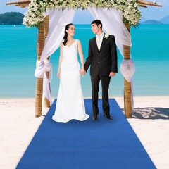 360GSM Blue Carpet Runner Wedding Award Party Event Aisle Rug DIY Cutting 3*33ft