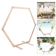 Wedding Arch Hexagon Wooden Arch for Ceremony Hexagon Arch Backdrop Stand Event