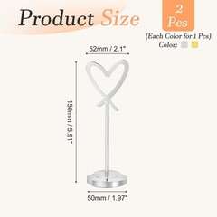 Table Number Holder, 5.91 x 2.1″Stainless Steel Table Sign, Silver/Gold