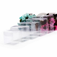 50pcs Transparent Party Candy Bags Square Clear PVC Boxes Wedding Favor Gift Box