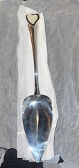 Lenox Wedding Promises Silver Cake Knife & Server Set Heart Handle Glossy Finish