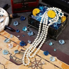 570 Pcs 5 Sizes Blue Fake Crushed Ice Rocks Acrylic Crystal Gems Plastic