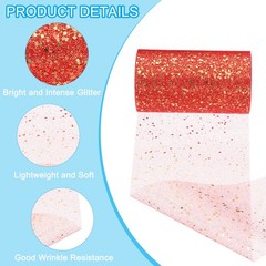 Tulle Fabric Rolls 6″ by 50 Yards Fabric Spool Tulle for DIY, Red-gold