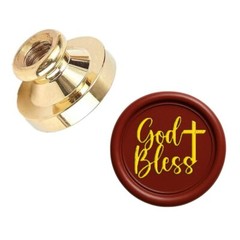 Christian Wax Seal Stamp Head 25mm Brass – Cross, Jesus Fish, God Bless