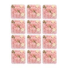 3D Flower Wall Panel-12pcs Artificial Flower Wall Background Silk Rose Wedding