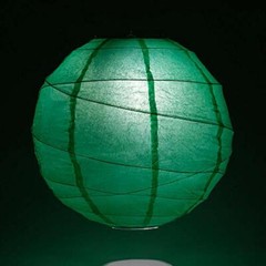 Quasimoon 6″ Arcadia Teal Round Paper Lantern, Crisscross Ribbing, Hanging De…