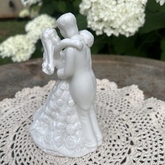 Bride & Groom First Dance Wedding Cake Topper Keepsake Figurine White