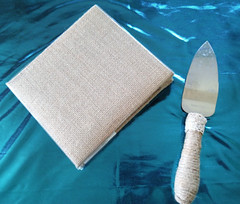 Burlap Scrapbook 6×6 and Burlap Cake Server