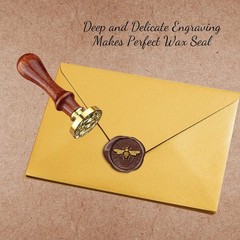3D Bee Wax Seal Stamp, 0.98′ Brass Stamp Head with Wooden Handle for Invitations