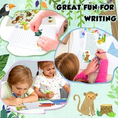 Master Lined Paper Set for Kids – Safari Animal Stationary with Multicolor