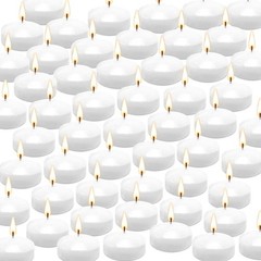 50 Pack of 2-Inch White Floating Candles – Ideal for Weddings, Home Décor,