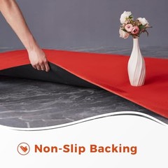 3ftx15ft Carpet Runner, 450GSM Extra Thick Non-Slip TPR Rubber, 3×15 ft Red