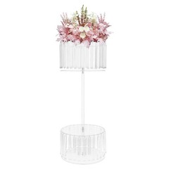30*75cm Acrylic Flower Rack,2-tier Flower Stand With Hanging Pendants Forwedding