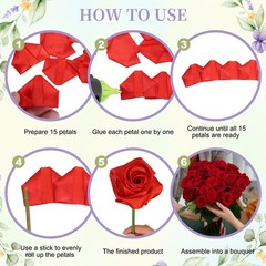 100pcs Eternal Roses Petals Premade Satin Ribbon Flowers Magenta