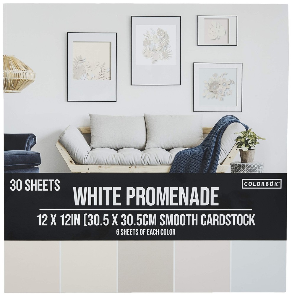 Colorbok 12x12in Smooth Cardstock White 12-x-12-Inch, Multi-colored