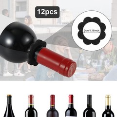 12pcs Felt Wine Drip Ring, Catcher Collar 1.97 inch, Black