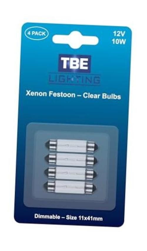 TBE Lighting Replacement Festoon Bulbs, PACK OF 4 Xenon lights for