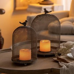 Birdcage Candle Holder Antique Metal Bird Cages Decor, Vintage Lantern