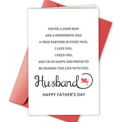 Romantic Father’s Day Card for Husband, Poem Fathers Day Card for Wonderfu