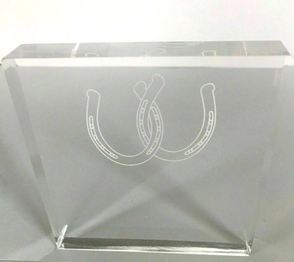 Acrylic Square Double Horse Shoes (for good luck) Western Cake Topper