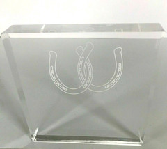 Acrylic Square Double Horse Shoes (for good luck) Western Cake Topper