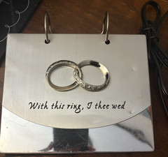Silver Ring Binder Wedding Photo Album Portfolio Metal with Rings & Inscription