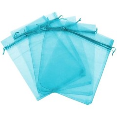 50 Pcs Gift Organza Bags with 4×6 inch 1 Count (Pack of 50) Aqua Blue