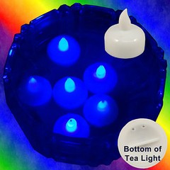 NEW 18 Blue Led Floating Floral Tea Light Candle for Wedding Centerpiece Decor