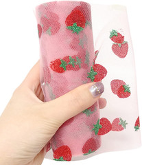 6 Inch X 10 Yards (30 Feet) Shiny Strawberry Tulle Rolls for DIY Crafts, Wedding