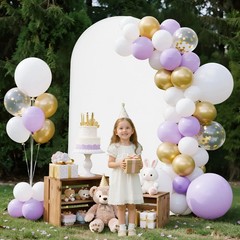VEVOR Wedding Arch Backdrop Stand Metal Party Stand with Cover Set 7.2 x 4 ft