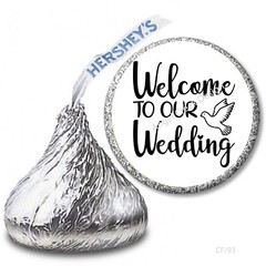 108 Welcome to Our Wedding Dove Favors Hershey Kiss Stickers Candy Wrappers